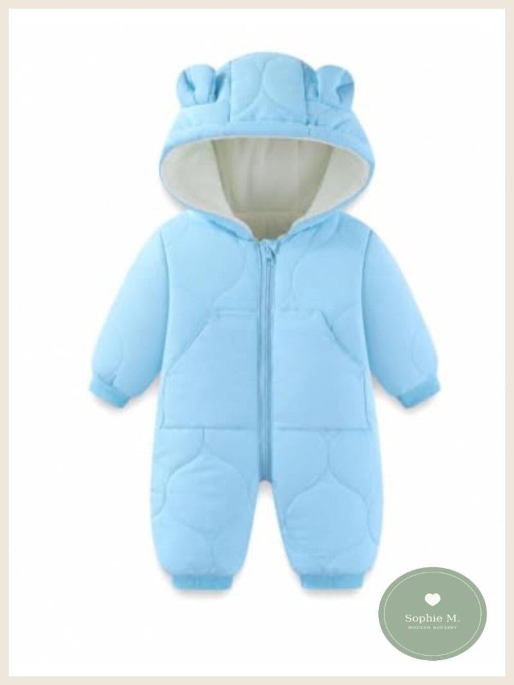 Infant Toddler Snowsuit Onesie Waterproof Sherpa Lined Zipper Winter Jumpsuit